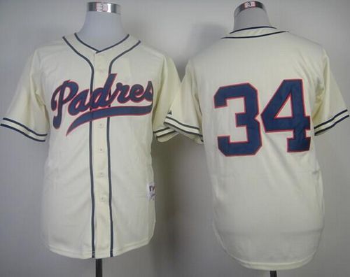 Custom Fan-Made Rollie Fingers San Diego Padres #34 1948 Throwback Turn Back Clock Edition Baseball Jersey