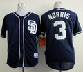 Custom Fan-Made Derek Norris San Diego Padres #3 Blue Baseball Jersey