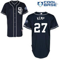 Custom Fan-Made Matt Kemp Dark San Diego Padres #27 Blue Baseball Jersey