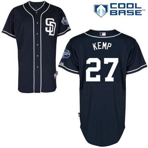 Custom Fan-Made Matt Kemp Dark San Diego Padres #27 Blue Baseball Jersey