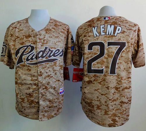 Custom Fan-Made Matt Kemp Camo San Diego Padres #27 Baseball Jersey