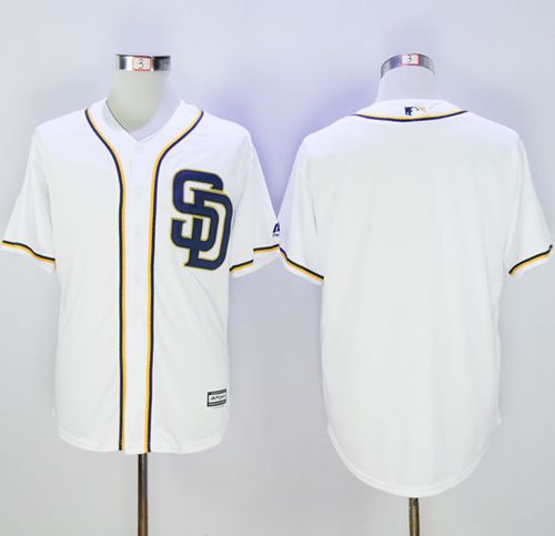 Custom Fan-Made White San Diego Padres Baseball Jersey San Diego Padres White Baseball Jersey