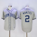 Custom Fan-Made Johnny Manziel San Diego Padres #2 Grey Baseball Jersey
