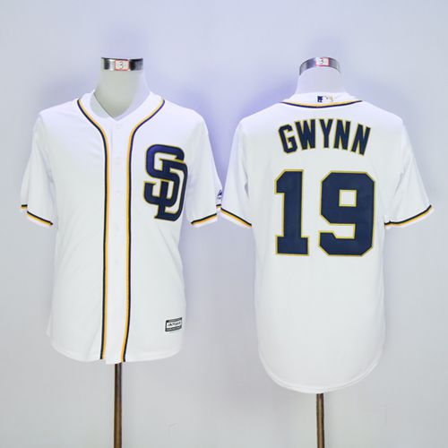 Custom Fan-Made Tony Gwynn San Diego Padres #19 White Baseball Jersey