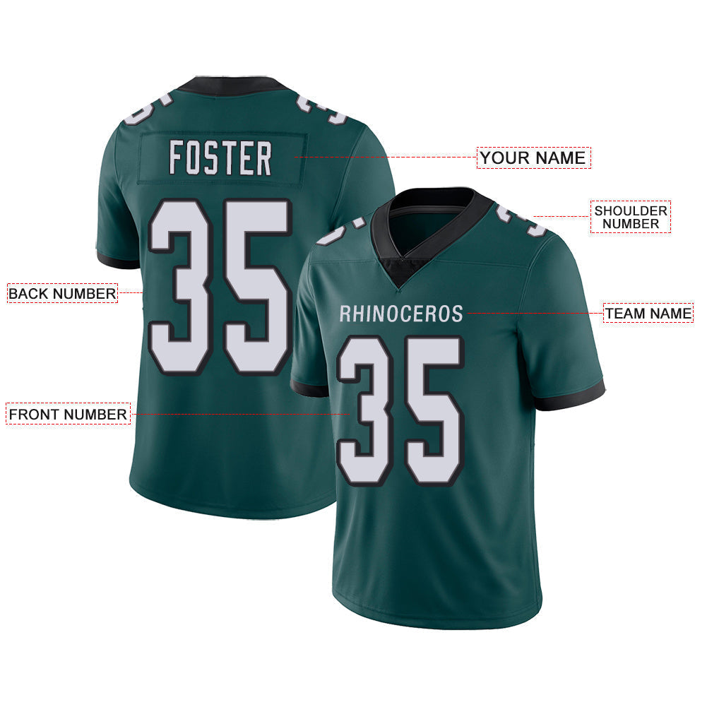Custom green football jersey front view | GameDay Jerseys