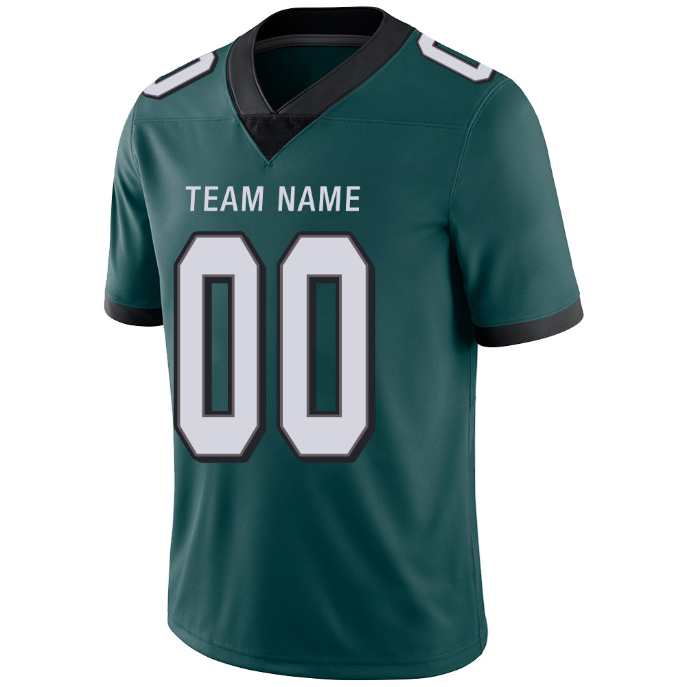 Custom green football jersey detail | GameDay Jerseys