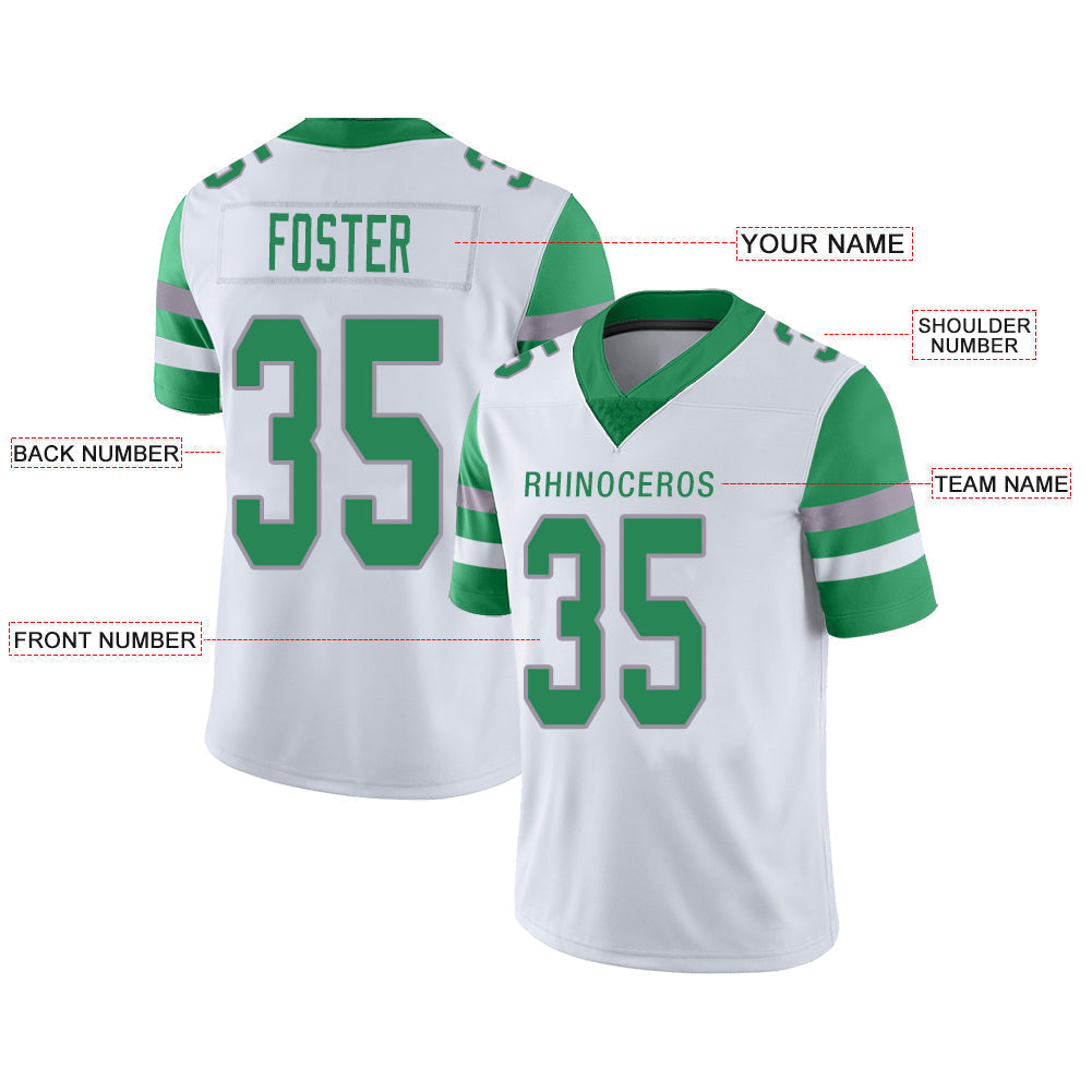 Custom white football jersey front view | GameDay Jerseys