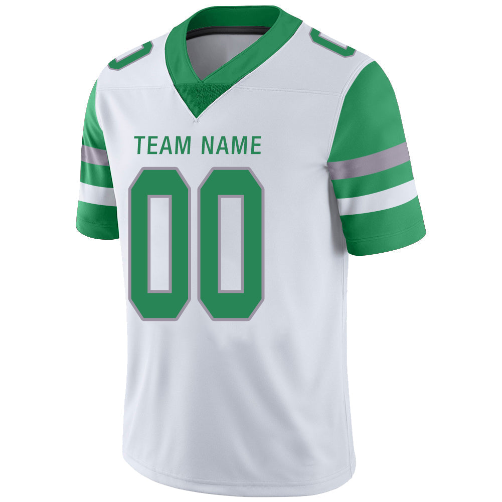 Custom white football jersey detail | GameDay Jerseys