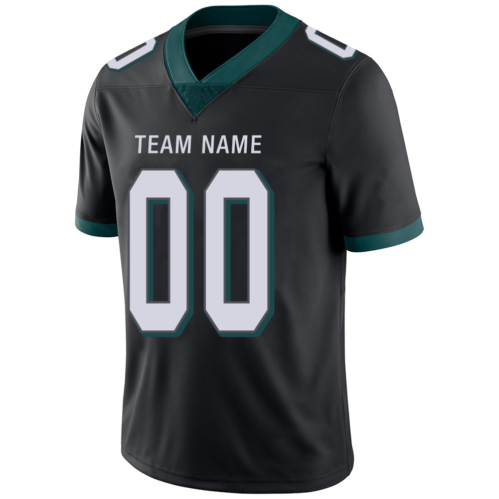 Custom black football jersey detail | GameDay Jerseys