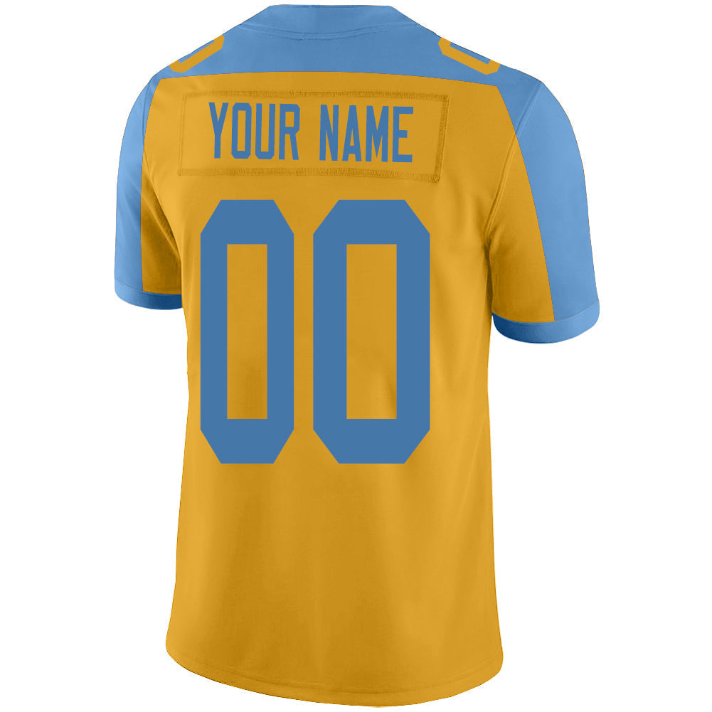Custom gold football jersey back view | GameDay Jerseys