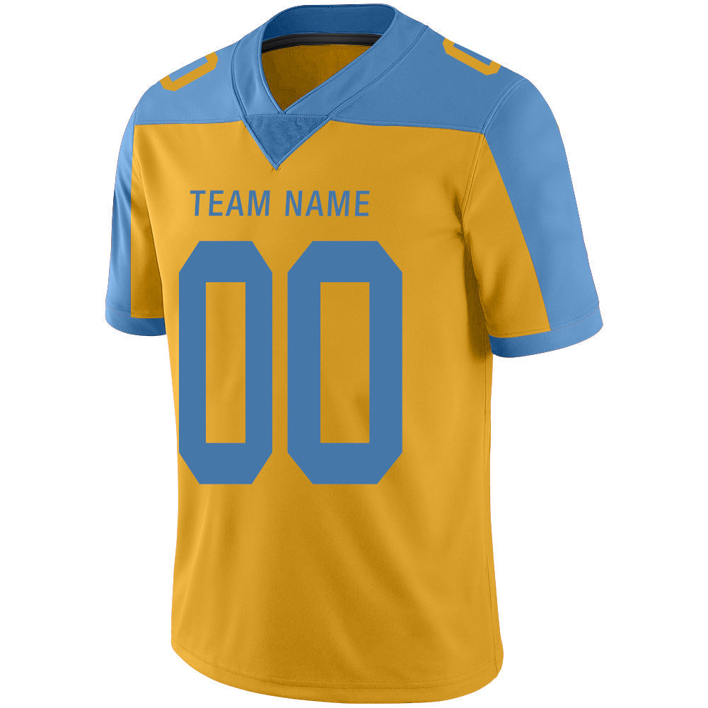 Custom gold football jersey detail | GameDay Jerseys