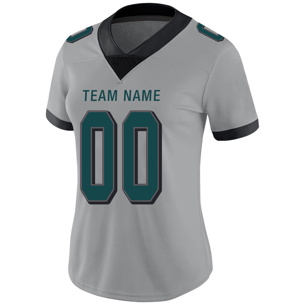 Custom grey football jersey detail | GameDay Jerseys