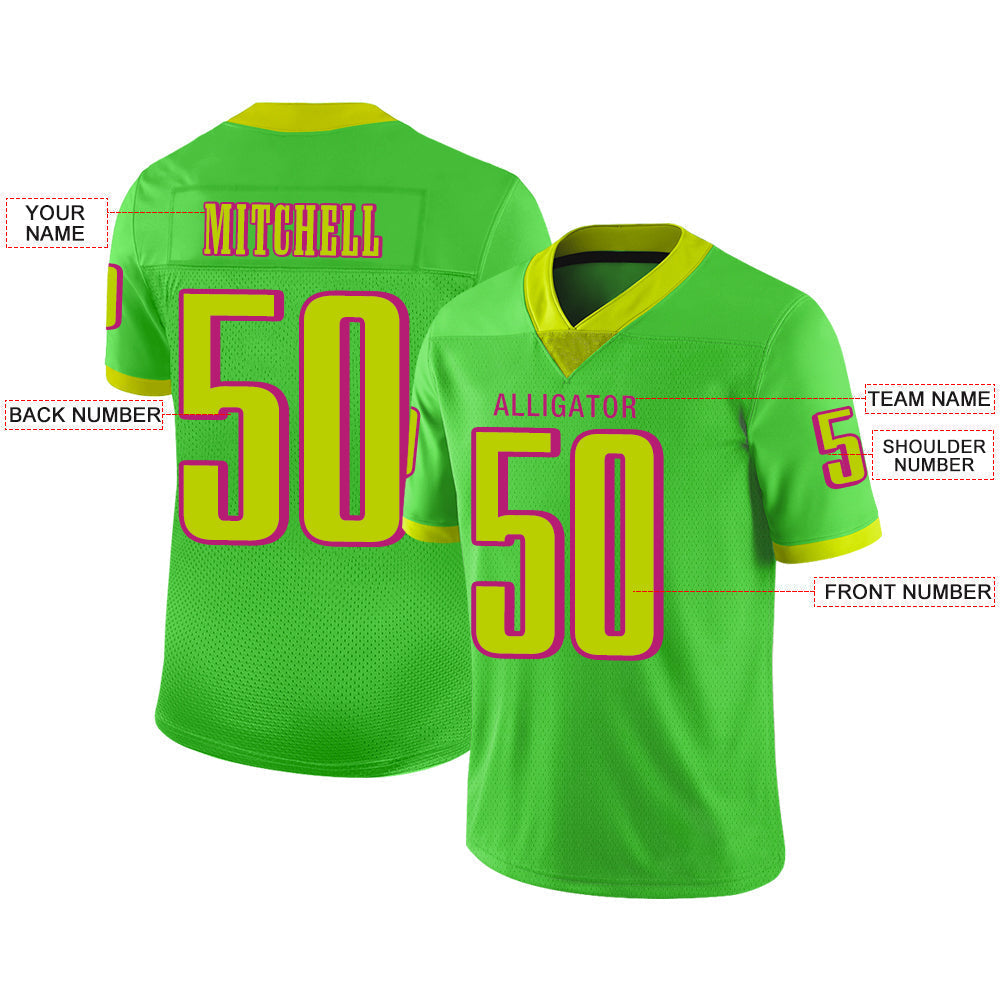 Custom green football jersey front view | GameDay Jerseys