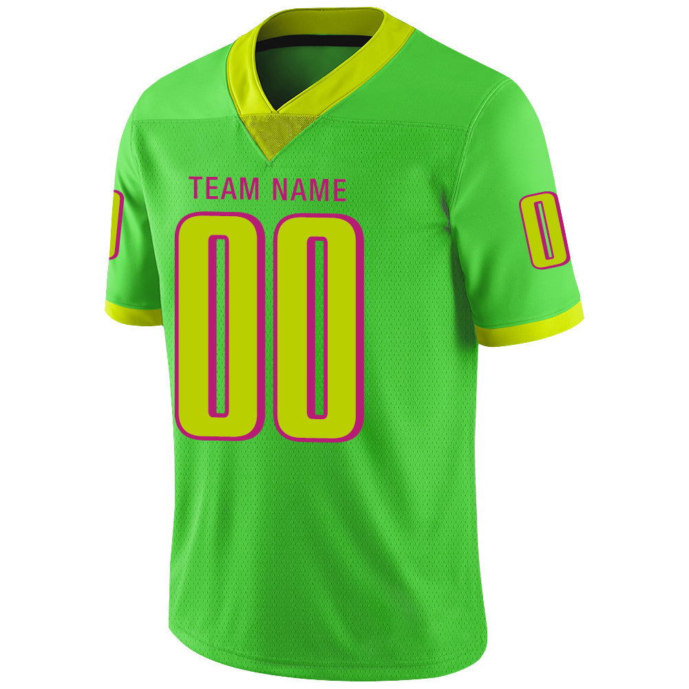 Custom green football jersey detail | GameDay Jerseys