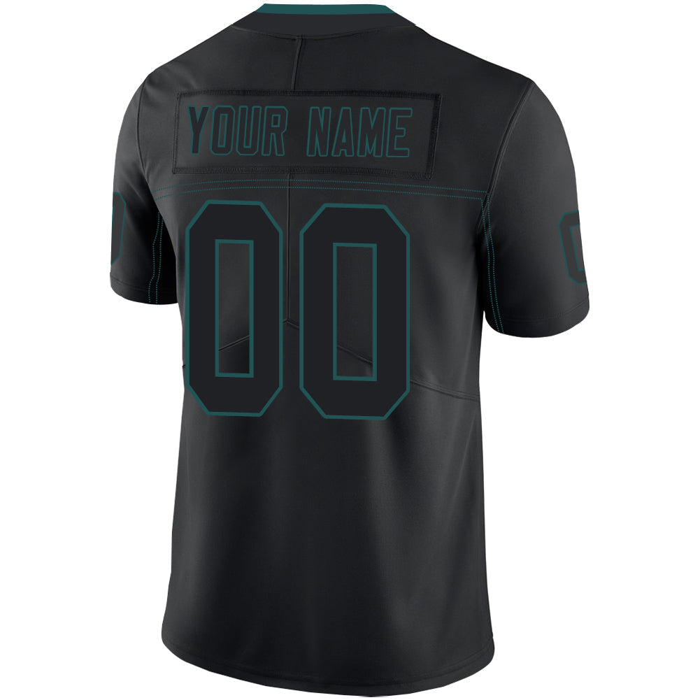 Custom black football jersey back view | GameDay Jerseys