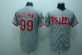 Custom Fan-Made Mitch Williams Philadelphia Phillies #99 Grey Throwback Baseball Jersey