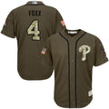 Custom Fan-Made Jimmy Foxx Philadelphia Phillies #4 Green Service Edition Baseball Jersey