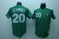 Custom Fan-Made Mike Schmidt Philadelphia Phillies #20 Green Throwback Baseball Jersey