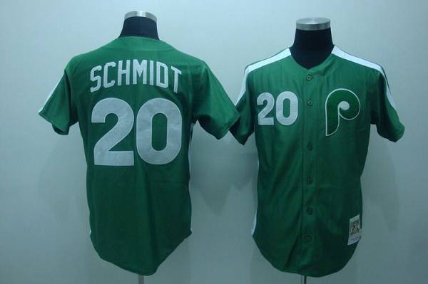 Custom Fan-Made Mike Schmidt Philadelphia Phillies #20 Green Throwback Baseball Jersey
