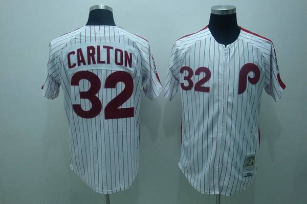 Custom Fan-Made Steve Carlton Red Philadelphia Phillies #32 Red Throwback Baseball Jersey