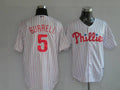 Custom Fan-Made Patrick Burrell Philadelphia Phillies #5 White Baseball Jersey