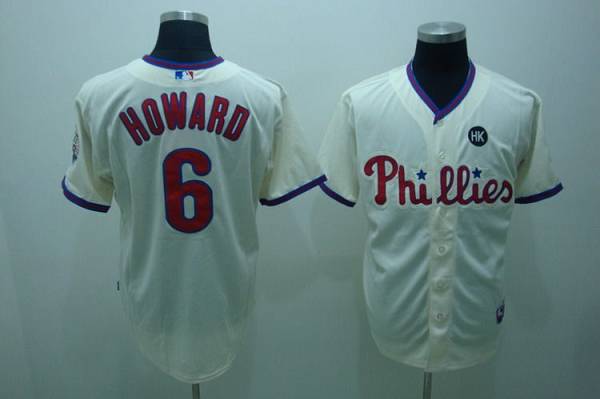 Custom Fan-Made Ryan Howard Philadelphia Phillies #6 Baseball Jersey