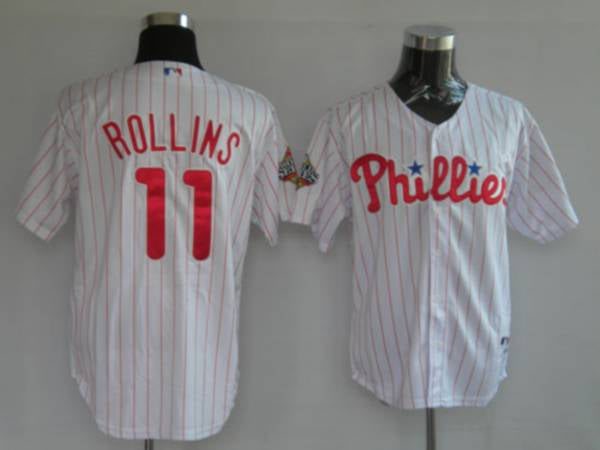 Custom Fan-Made Jimmy Rollins Red Philadelphia Phillies #11 Red Baseball Jersey