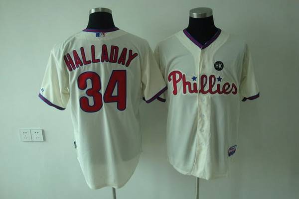 Custom Fan-Made Roy Halladay Philadelphia Phillies #34 Baseball Jersey