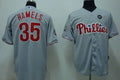 Custom Fan-Made Colbert Hamels Philadelphia Phillies #35 Grey Baseball Jersey