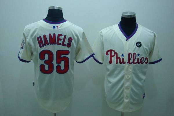 Custom Fan-Made Colbert Hamels Philadelphia Phillies #35 Baseball Jersey