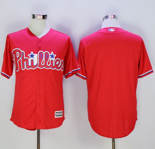 Custom Fan-Made Red Philadelphia Phillies Baseball Jersey Philadelphia Phillies Red Baseball Jersey