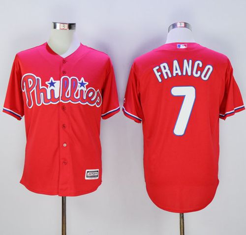 Custom Fan-Made Maikel Franco Philadelphia Phillies #7 Red Baseball Jersey