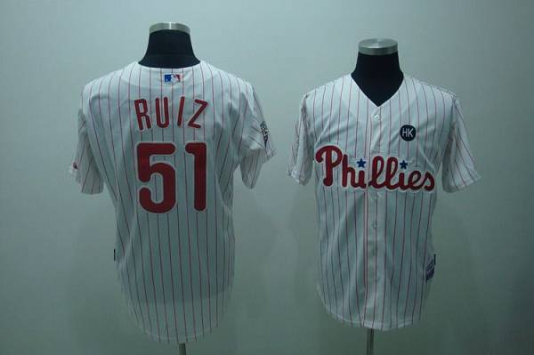 Custom Fan-Made Carlos Ruiz Red Philadelphia Phillies #51 Red Baseball Jersey