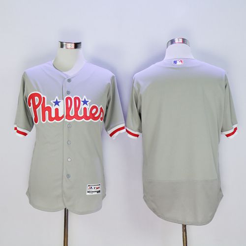 Custom Fan-Made Grey Philadelphia Phillies Baseball Jersey Philadelphia Phillies Grey Baseball Jersey