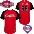 Custom Fan-Made Jonathan Papelbon Philadelphia Phillies #58 Red 2015 All-Star Edition Baseball Jersey