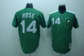 Custom Fan-Made Rose Philadelphia Phillies #14 Green Throwback Baseball Jersey