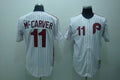 Custom Fan-Made Tim McCarver Red Philadelphia Phillies #11 Red Baseball Jersey