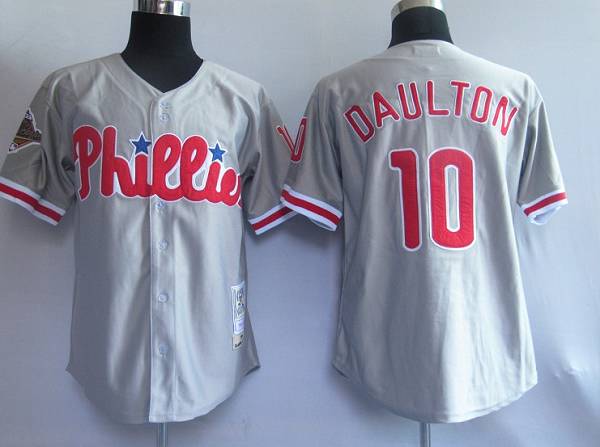 Custom Fan-Made Royal Daulton Philadelphia Phillies #10 Grey Throwback Baseball Jersey