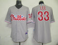 Custom Fan-Made Cliff Lee Philadelphia Phillies #33 Grey Baseball Jersey