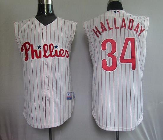Custom Fan-Made Roy Halladay Vest Philadelphia Phillies #34 White Baseball Jersey