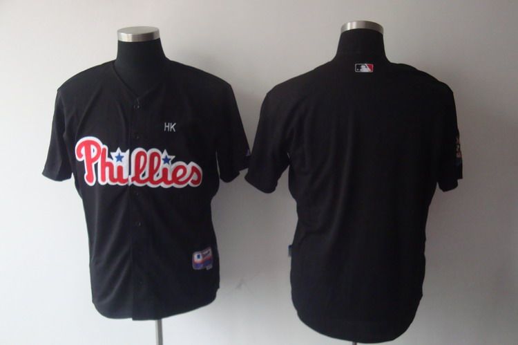 Custom Fan-Made Black Philadelphia Phillies Baseball Jersey Philadelphia Phillies Black Baseball Jersey