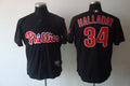 Custom Fan-Made Roy Halladay Philadelphia Phillies #34 Black Baseball Jersey