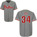 Custom Fan-Made Cliff Lee Philadelphia Phillies #34 Grey Baseball Jersey