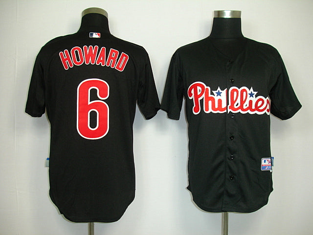 Custom Fan-Made Ryan Howard Philadelphia Phillies #6 Black Baseball Jersey