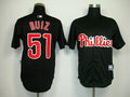 Custom Fan-Made Carlos Ruiz Philadelphia Phillies #51 Black Baseball Jersey