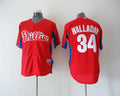 Custom Fan-Made Roy Halladay BP Philadelphia Phillies #34 Red 2011 Baseball Jersey