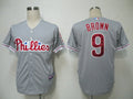 Custom Fan-Made Domoic Brown Philadelphia Phillies #9 Grey Baseball Jersey