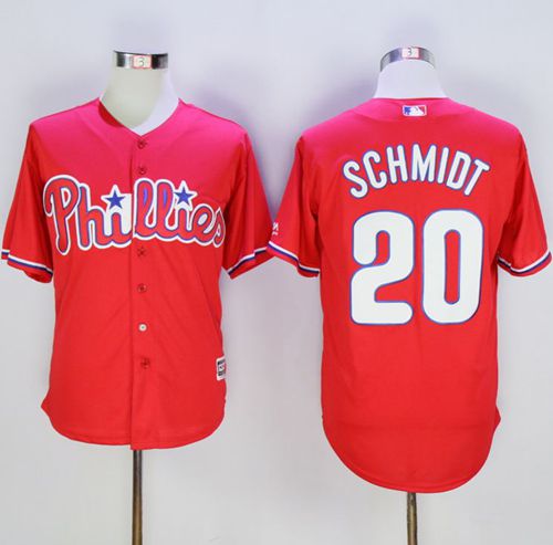 Custom Fan-Made Mike Schmidt Philadelphia Phillies #20 Red Baseball Jersey