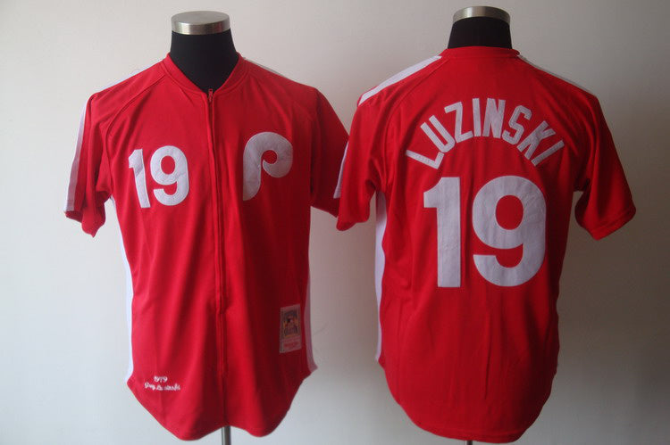 Custom Fan-Made Greg Luzinski Philadelphia Phillies #19 Red Baseball Jersey