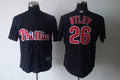 Custom Fan-Made Chase Utley Philadelphia Phillies #26 Black Baseball Jersey